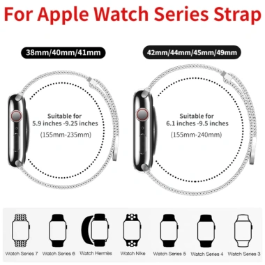 Dây đeo vòng Milanese Apple Watch tương thích 38‑49mm, giá ưu đãi 61.378₫ 3