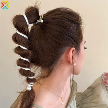 Dây điện thoại xoắn ốc - Phụ kiện tóc bện tóc nữ, bện đuôi ngựa, phong cách tính khí