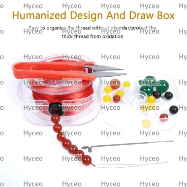 Dây Đính Hạt HYCEO 60M 0.8mm Co Giãn Chống Mài Mòn Đỏ Trắng Đen - Phụ Kiện Vòng Tay Cổ