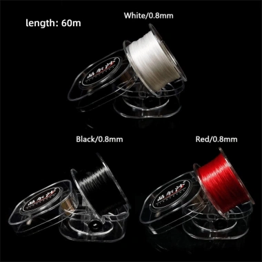 Dây Đính Hạt HYCEO 60M 0.8mm Co Giãn Chống Mài Mòn Đỏ Trắng Đen - Phụ Kiện Vòng Tay Cổ