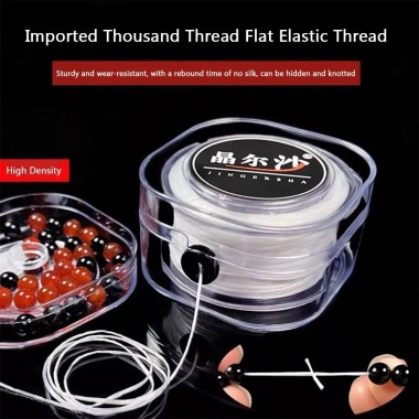 Dây Đính Hạt HYCEO 60M 0.8mm Co Giãn Chống Mài Mòn Đỏ Trắng Đen - Phụ Kiện Vòng Tay Cổ