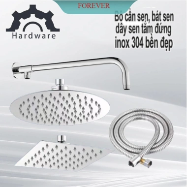 Đầy đủ bộ cần sen tắm, bát sen 20cm vuông/tròn + dây sen đứng - Giá chỉ 46.000đ