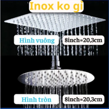 Đầy đủ bộ cần sen tắm, bát sen 20cm vuông/tròn + dây sen đứng - Giá chỉ 46.000đ 4