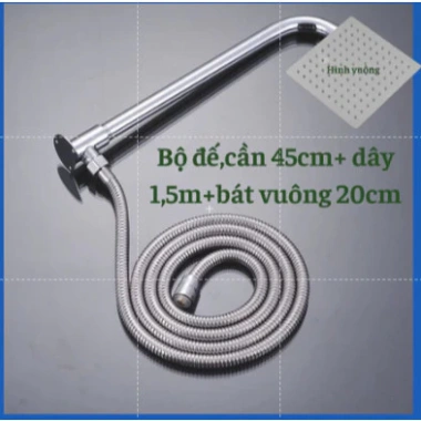 Đầy đủ bộ cần sen tắm, bát sen 20cm vuông/tròn + dây sen đứng - Giá chỉ 46.000đ 15