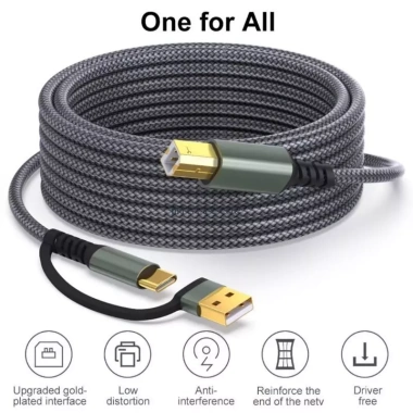 Dây dữ liệu MIS 480Mbps USB C sang USB B cho máy quét, âm nhạc, laptop, giá 155k