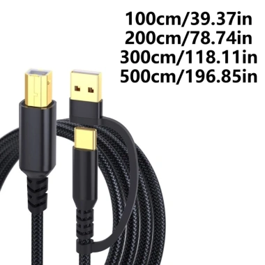 Dây dữ liệu MIS 480Mbps USB C sang USB B cho máy quét, âm nhạc, laptop, giá 155k 2