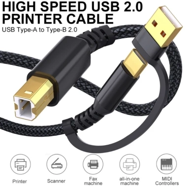 Dây dữ liệu MIS 480Mbps USB C sang USB B cho máy quét, âm nhạc, laptop, giá 155k 7