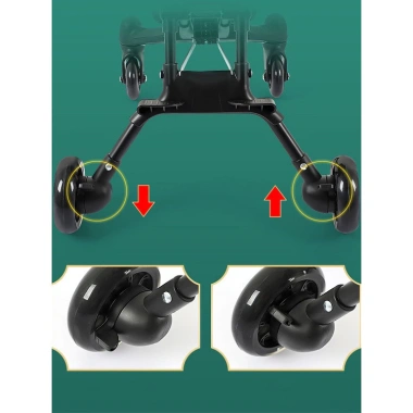 Đẩy Gấp Gọn 2H - Xe Siêu Thị, Du Lịch Cho Bé, Tặng Đệm Ghế, Đảo Chiều, Tải Trọng 35kg, Giá 299.000đ