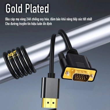 Dây HDMI sang VGA 0.5‑10m NYT H2V101 Cao Cấp - Bảo Hành 12 Tháng, Giá 89.000₫