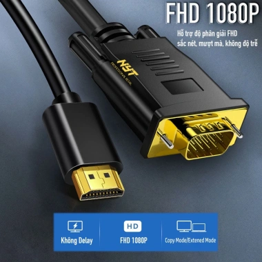Dây HDMI sang VGA 0.5‑10m NYT H2V101 Cao Cấp - Bảo Hành 12 Tháng, Giá 89.000₫