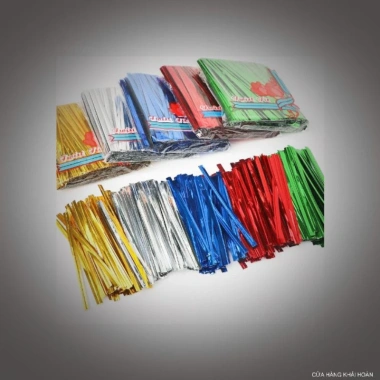 Dây kẽm buộc 8-10cm nhiều màu - Đa năng cho túi kẹo, bánh mì, gói quà, lan cây cảnh - 13.000 VND