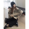 Dây Kéo Áo Len Jacquard Cardigan Retro - Áo Khoác Rời Lười Phong Cách Hàn Quốc, Giá ưu đãi 142.560₫ 4