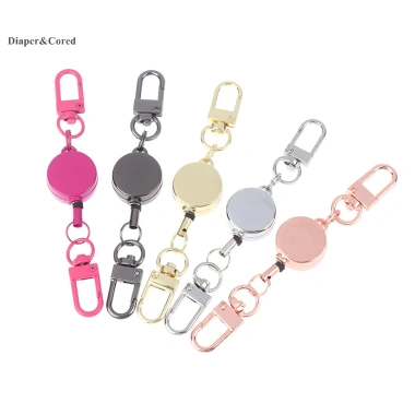 Dây kéo CORED 21MM kim loại chống trộm, dễ dàng kéo, móc khóa đàn hồi, vòng chìa khóa thu vào – 51.040₫