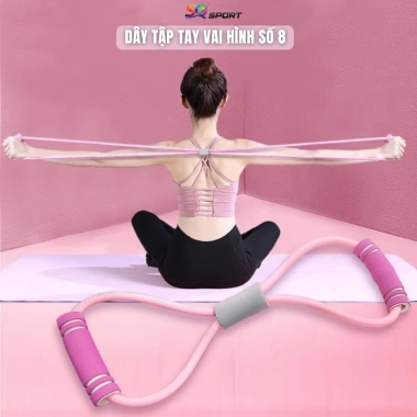 Dây kéo hình số 8 SQ Sport - Dây kháng đàn lực đa năng tập tay, vai, gym tại nhà, chỉ 17.000₫