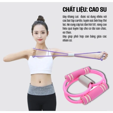 Dây kéo hình số 8 SQ Sport - Dây kháng đàn lực đa năng tập tay, vai, gym tại nhà, chỉ 17.000₫
