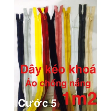 Dây kéo khoá chống nắng 1m2 cước răng 5 - 5 chiếc siêu bền, giảm giá 50.000đ