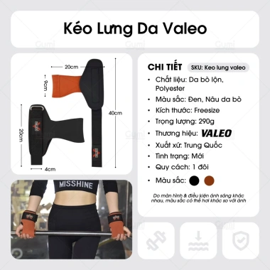 Dây Kéo Lưng VALEO Da Cao Cấp - Quấn Cổ Tay Lifting Strap, Giá ưu đãi 203.899 VND