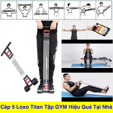 Dây Kéo Tập Bụng 5 Sợi Lò Xo Titan ANFIT - Giá 129k, Tập Gym Tại Nhà Hiệu Quả