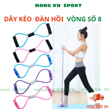 Dây kéo tập gym kháng lực đa năng vòng 8 - Đàn hồi, tập tay cho nam nữ, dụng cụ thể thao giá ưu đãi 13.083 VND