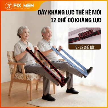 Dây kháng lực 12 cấp độ - Dây đàn hồi tập Yoga, Gym, cơ tay, vai, toàn thân, giá 59.000₫