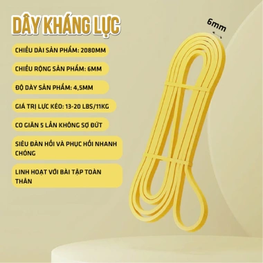 Dây Kháng Lực Gym Power Band CALLIVEN - Cao Su Đàn Hồi Tốt, Giá chỉ 24.000₫ 8