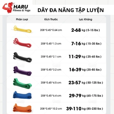 Dây Kháng Lực Haru Powerband HR17 Đa Năng – Tập Toàn Thân Tại Nhà, Nhiều Lực, Giá Chỉ 30.000₫ 8 Dây Kháng Lực Haru Powerband HR17 Đa Năng – Tập Toàn Thân Tại Nhà, Nhiều Lực, Giá Chỉ 30.000₫ 8