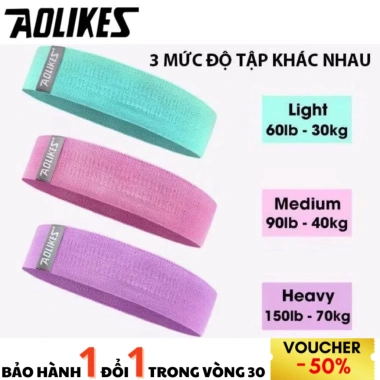Dây kháng lực JUSTFIT miniband Aolikes cao cấp: Tập chân, mông, đùi cho nam nữ, giá 55.000₫