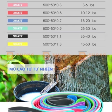 Dây Kháng Lực Mini Band 6 chiếc Cao Su Tập Gym Chân Mông Aolikes AL3.601 - Kèm Túi Đựng, Giá 220.000 (B7) 4