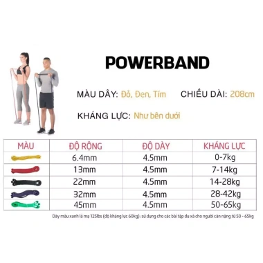 Dây Kháng Lực Power Band Đàn Hồi Cao Su - Tập Tay Chân Mông Vai Đùi Nam Nữ, Giá Ưu Đãi 39.000₫