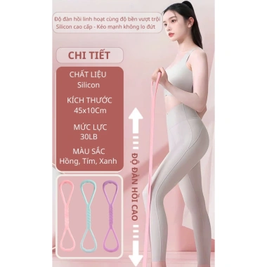 Dây kháng lực số 8 Silicon Topbody - Tập tay, vai, lưng, yoga, gym tại nhà, giá 55.000₫