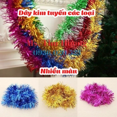 Dây kim tuyến Noel Tết đa màu bông mai tuyết xù đuôi chồn siêu rẻ 15.000₫ 2