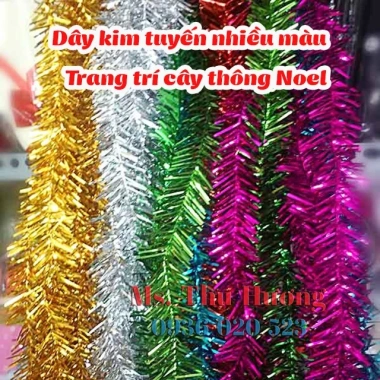 Dây kim tuyến Noel Tết đa màu bông mai tuyết xù đuôi chồn siêu rẻ 15.000₫ 3