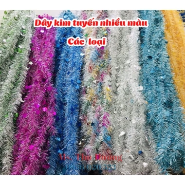 Dây kim tuyến Noel Tết đa màu bông mai tuyết xù đuôi chồn siêu rẻ 15.000₫ 4