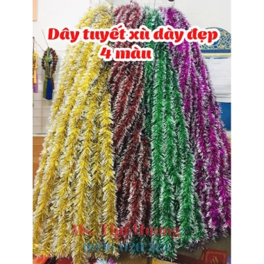 Dây kim tuyến Noel Tết đa màu bông mai tuyết xù đuôi chồn siêu rẻ 15.000₫ 5