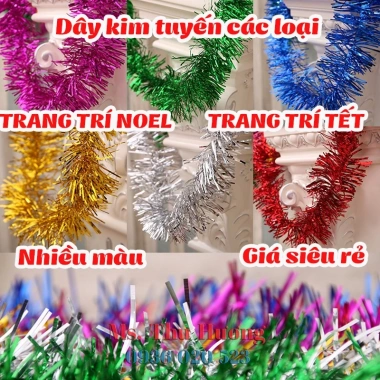 Dây kim tuyến Noel Tết đa màu bông mai tuyết xù đuôi chồn siêu rẻ 15.000₫ 7