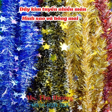 Dây kim tuyến Noel Tết đa màu bông mai tuyết xù đuôi chồn siêu rẻ 15.000₫ 10