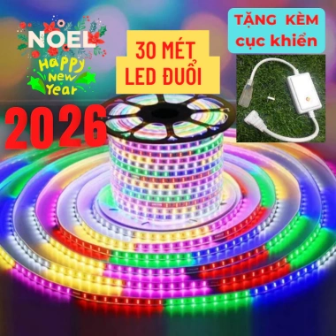 Dây LED 50M 2.835 220V nháy đuổi đa màu - Siêu đẹp, tặng nguồn, có video thực - Giá chỉ 60.000₫