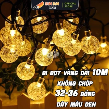 Dây LED Bi Bọt 10m vàng & RGB 32‑38 bóng – Đèn trang trí Noel, Tết nháy đa dạng, giá 38k 9