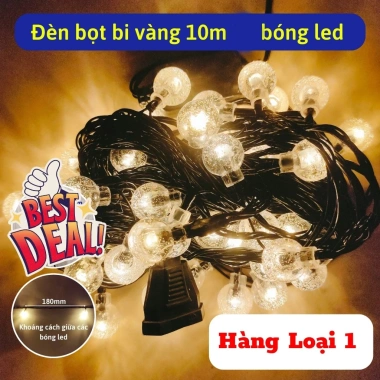 Dây LED Bi Bọt 10m vàng & RGB 32‑38 bóng – Đèn trang trí Noel, Tết nháy đa dạng, giá 38k 10