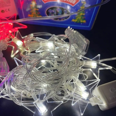 Dây LED chớp 5m 10 bóng - Đèn trang trí Noel Tết, nháy cắm 220V, chỉ 65k