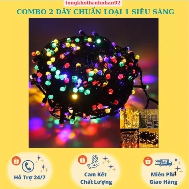 Dây Led Đa Sắc 20m Màu Vàng Chống Nước - Trang Trí Ngoài Trời Noel, Tết, Sự Kiện 33.9k