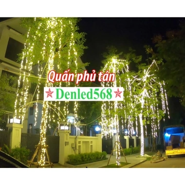 Dây Led đúc F5 cuốn cây 3m 50 bóng 12V chống nước trang trí sân vườn giá 19.900 VND