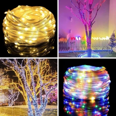 Dây LED hạt gạo 30-100m, đa chế độ nháy, trang trí Noel Giáng Sinh, Lễ Tết, ngoài trời, cửa hàng - Giá chỉ 32.592₫