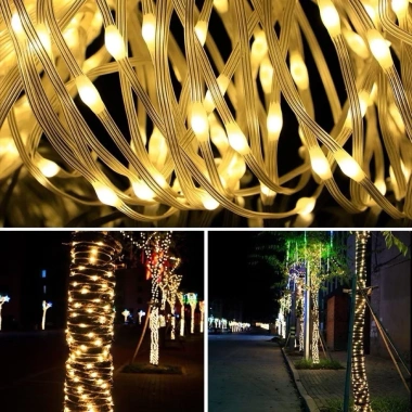 Dây LED hạt gạo 30-100m, đa chế độ nháy, trang trí Noel Giáng Sinh, Lễ Tết, ngoài trời, cửa hàng - Giá chỉ 32.592₫