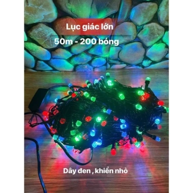 Dây LED kim cương 50m ngoài trời – Đèn lục giác lung linh, sáng rực, giá ưu đãi 35.000₫ 4