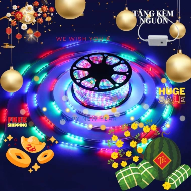 Dây LED Nháy 50m 2.835 - Đèn Trang Trí Tết Noel Ngoài Trời, Chống Nước, Kèm Nguồn, Giá 79.000₫