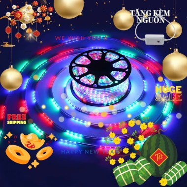 Dây LED Nháy 50m 2.835 - Đèn Trang Trí Tết Noel Ngoài Trời, Chống Nước, Kèm Nguồn, Giá 79.000₫
