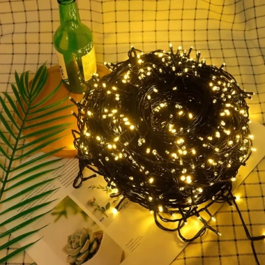 Dây LED Nháy Kim Cương 7 Màu 35m – Đèn Chớp Chống Nước, Bền, Trang Trí Noel Giá 32k