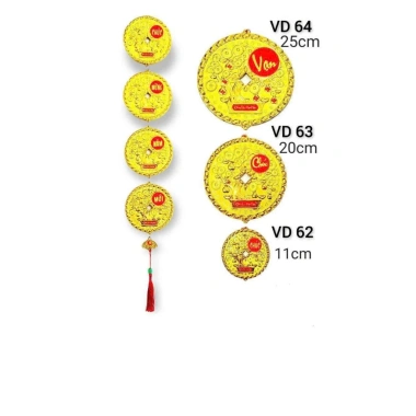 Dây liễng treo đồng tiền may mắn vàng - Trang trí tết 123, giá 130k, có sẵn 7