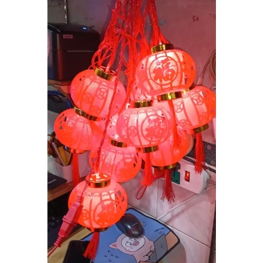 Dây lồng đèn rèm thả đỏ phúc lộc 3m 10 bóng - Trang trí Tết may mắn, tài lộc 6 Dây lồng đèn rèm thả đỏ phúc lộc 3m 10 bóng - Trang trí Tết may mắn, tài lộc 6